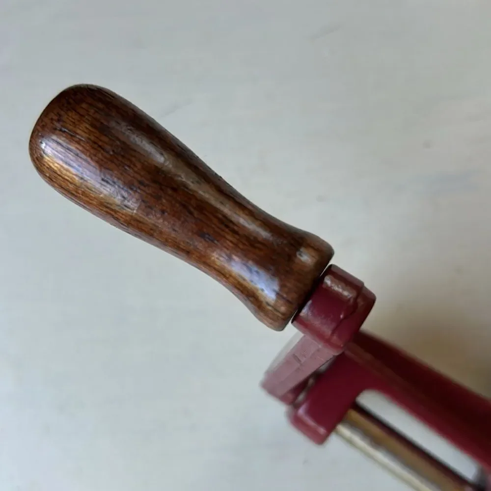 Red Apple Peeler with Wooden Handle Back to Basics